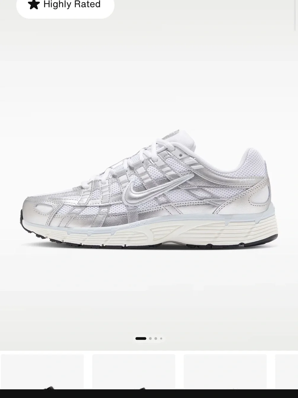 Nike P6000 in White/Blue Tint/Sail/Metallic Silver